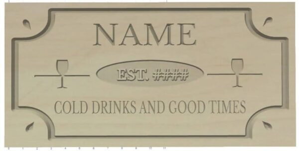 Custom Engraved Bar sign