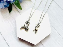 Silver Reindeer Necklace Set