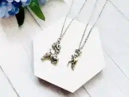 Silver Reindeer Necklace Set