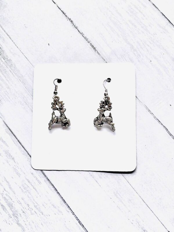 Silver Reindeer Earrings
