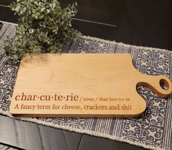 Custom Engraved Solid Maple Charcuterie Board