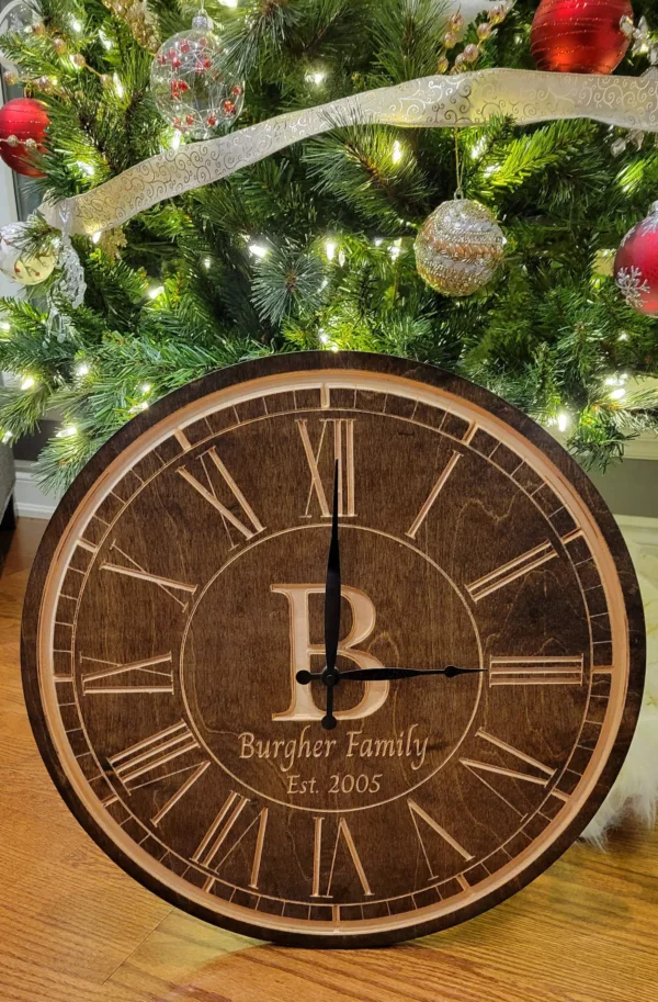 Custom Engraved Wood Clock