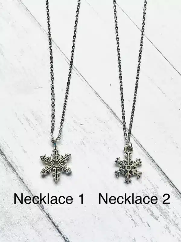 Silver Snowflake Necklace Set