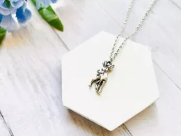 Silver Reindeer Fawn Necklace