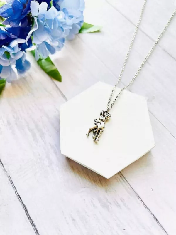Silver Reindeer Fawn Necklace