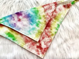 Rainbow Tie-Dye Dog Bandana